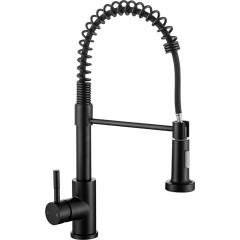 Dřezová stojánková baterie Daniela - výsuvná sprška - černá matná