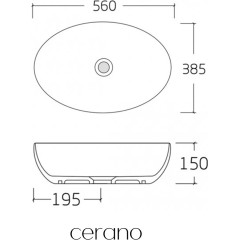 Umyvadlo keramické  Ezro - na desku - bílá lesklá - 56x38,5 cm