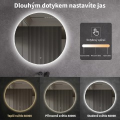 Koupelnové LED zrcadlo Specchio - Ø 60 cm