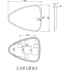 Koupelnové LED zrcadlo Riflettore - 70x55 cm