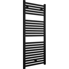 Koupelnový radiátor Donovan - boční připojení - 369W - černá matná - 1200x500 mm