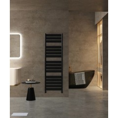 Koupelnový radiátor Arturo - boční připojení - 859W - černá matná - 1600x500 mm