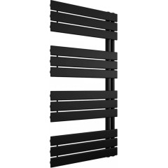 Koupelnový radiátor Theo - L/P - asymetrické připojení 50mm - 650W - černá matná - 1200x500 mm