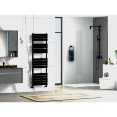 Koupelnový radiátor Claude - boční připojení - 866W - černá matná - 1600x500 mm