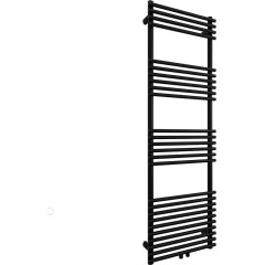 Koupelnový radiátor Luigi - středové připojení 50mm/boční - 713W - černá matná - 1600x500 mm