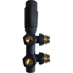 Připojovací sada radiátorového ventilu s termostatickou hlavicí - středové připojení 50mm - černá matná - 433356