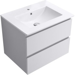 Koupelnová skříňka Carole + keramické umyvadlo Todo - bílá matná - 61x50x46,5 cm