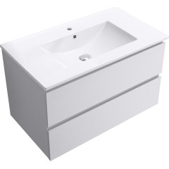 Koupelnová skříňka Carole + keramické umyvadlo Todo - bílá matná - 101x50x46,5 cm