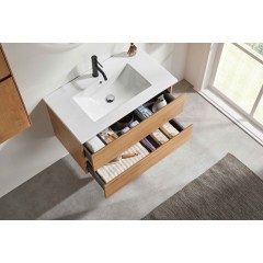 Koupelnová skříňka Carole + keramické umyvadlo Todo - dub medový - 61x50x46,5 cm