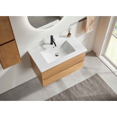 Koupelnová skříňka Carole + keramické umyvadlo Todo - dub medový - 61x50x46,5 cm