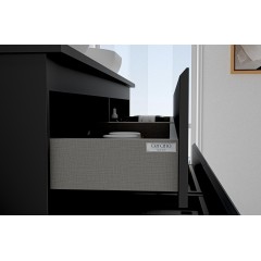 Koupelnová skříňka Carole + deska pod umyvadlo Navira Slim - 18 mm - černá matná - 120x49,8x46 cm