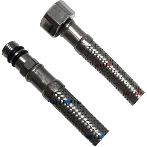 Flexibilní připojovací hadice stojánkové baterie M10x3/8" - nerez - 80 cm - 2ks