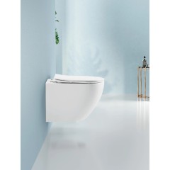 WC závěsné Cesso, Vortex + Slim/UF sedátko - bílá lesklá - 49x36 cm