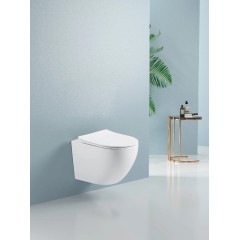 WC závěsné Cesso, Vortex + Slim/UF sedátko - bílá lesklá - 49x36 cm
