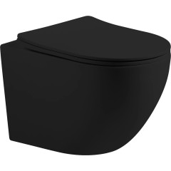 WC závěsné Cesso, Vortex + Slim/UF sedátko - černá matná - 49x36 cm