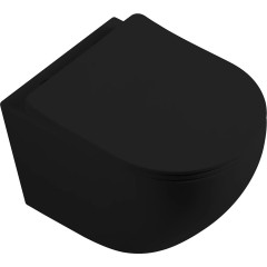 WC závěsné Cesso, Vortex + Slim/UF sedátko - černá matná - 49x36 cm