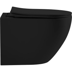 WC závěsné Cesso, Vortex + Slim/UF sedátko - černá matná - 49x36 cm