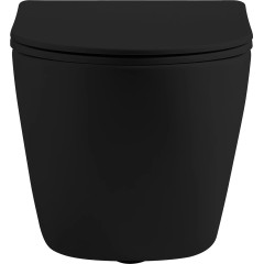 WC závěsné Cesso, Vortex + Slim/UF sedátko - černá matná - 49x36 cm