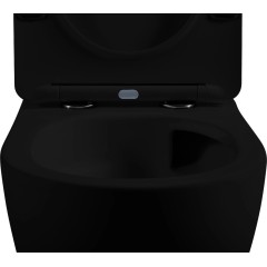 WC závěsné Cesso, Vortex + Slim/UF sedátko - černá matná - 49x36 cm