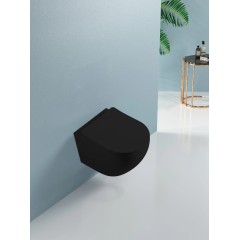 WC závěsné Cesso, Vortex + Slim/UF sedátko - černá matná - 49x36 cm