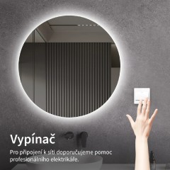 Koupelnové LED zrcadlo Libro - Ø 80 cm