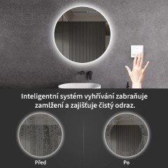 Koupelnové LED zrcadlo Libro - Ø 80 cm