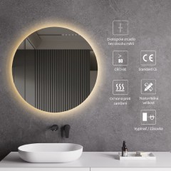 Koupelnové LED zrcadlo Nome - Ø 80 cm