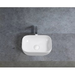 Umyvadlo keramické Carlo - na desku - bílá lesklá - 36x25 cm