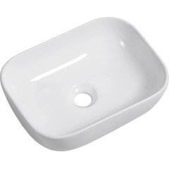 Umyvadlo keramické Carlo - na desku - bílá lesklá - 36x25 cm
