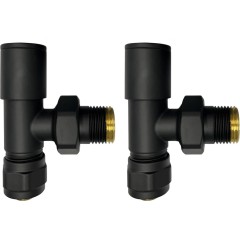 Připojovací sada radiátorových ventilů - rohová - černá matná