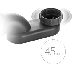 Sifon vanový flexi - plast - 6/4" - DN40/50 - šedá