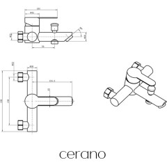 Vanová nástěnná baterie Elvona - černá matná