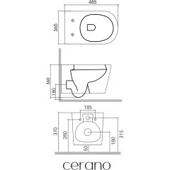 Kompletní podomítkový WC set Lite/Norbi - bílá lesklá - WC tlačítko Classic, černé matné - k zazdění - 48,5x36,5 cm