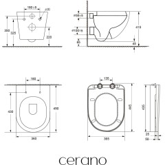 Kompletní podomítkový WC set Lite/Cesso - bílá lesklá - WC tlačítko Classic, černé matné - předstěnová instalace/sádrokarton - 49x36 cm