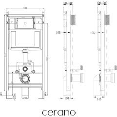 Kompletní podomítkový WC set Lite/Cesso - bílá lesklá - WC tlačítko Classic, černé matné - předstěnová instalace/sádrokarton - 49x36 cm