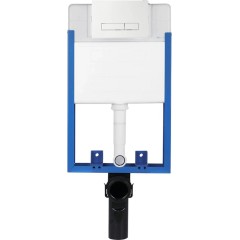 Kompletní podomítkový WC set Lite/Cesso - bílá lesklá - WC tlačítko Slim, bílé - k zazdění - 49x36 cm