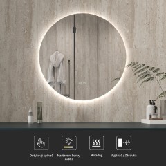 Koupelnové LED zrcadlo Verido - Ø 60 cm