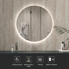Koupelnové LED zrcadlo Verido - Ø 70 cm