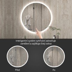 Koupelnové LED zrcadlo Aureo - Ø 50 cm