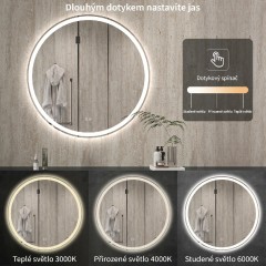 Koupelnové LED zrcadlo Eterno - Ø 80 cm