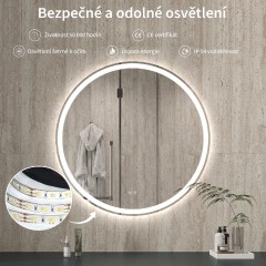 Koupelnové LED zrcadlo Eterno - Ø 80 cm