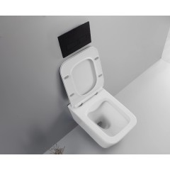 WC závěsné Forte, Rimless + Slim/UF sedátko - bílá lesklá - 51x36 cm