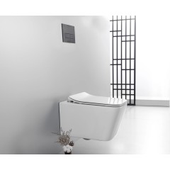 WC závěsné Forte, Rimless + Slim/UF sedátko - bílá lesklá - 51x36 cm