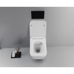 WC závěsné Forte, Rimless + Slim/UF sedátko - bílá lesklá - 51x36 cm
