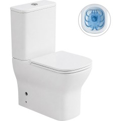 WC kombi Hugo, Rimless + Slim/UF sedátko - spodní/zadní odpad - bílá lesklá - 63,5x35,5 cm