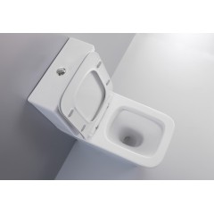 WC kombi Bruno, Rimless + Slim/UF sedátko - spodní/zadní odpad - bílá lesklá - 64x36 cm