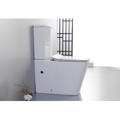 WC kombi Bruno, Rimless + Slim/UF sedátko - spodní/zadní odpad - bílá lesklá - 64x36 cm