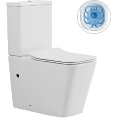 WC kombi Bruno, Rimless + Slim/UF sedátko - spodní/zadní odpad - bílá lesklá - 64x36 cm