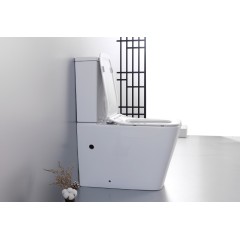 WC kombi Bruno, Rimless + Slim/UF sedátko - spodní/zadní odpad - bílá lesklá - 64x36 cm