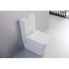 WC kombi Bruno, Rimless + Slim/UF sedátko - spodní/zadní odpad - bílá lesklá - 64x36 cm